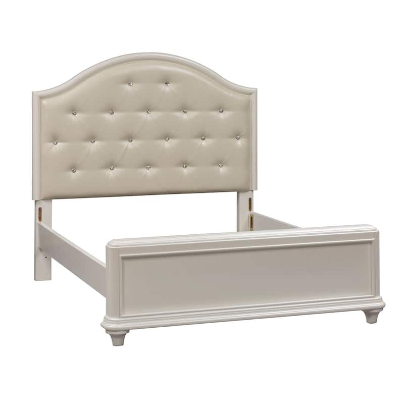 Stardust Iridescent White Panel Bed