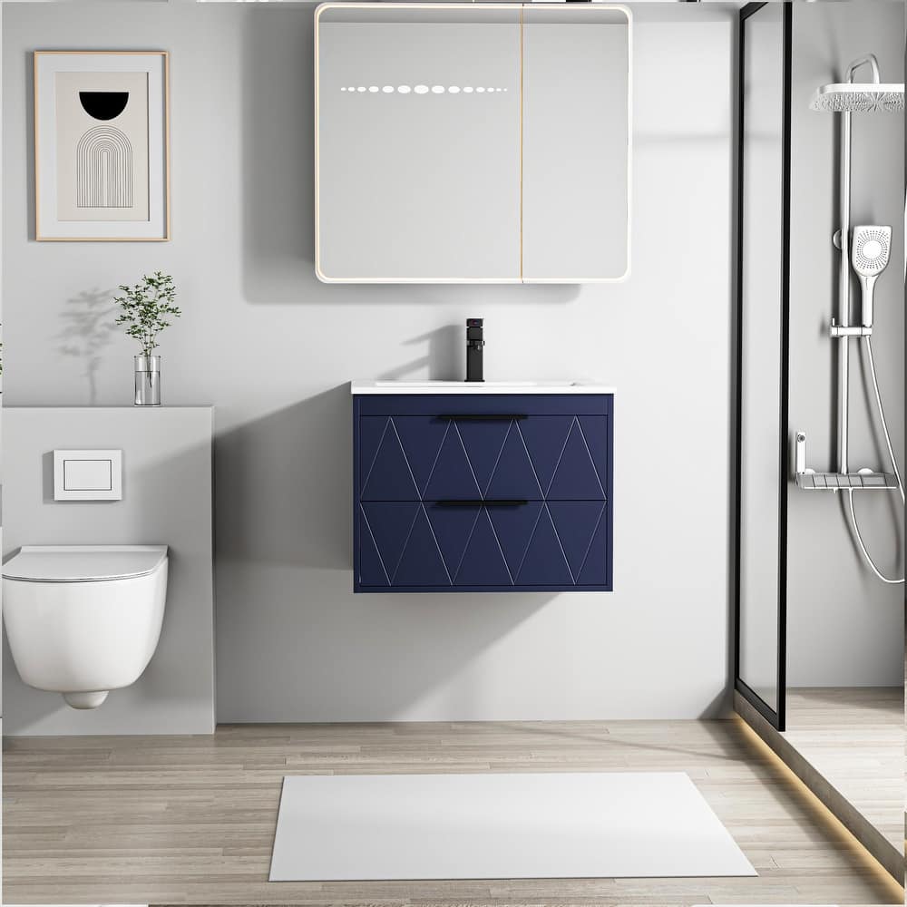 Wall Mount Vanity with Ceramic Sink SMC Sink Soft-Close