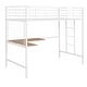 preview thumbnail 11 of 26, Twin Metal Loft Bed with Desk and Metal Grid, Space-saving, White