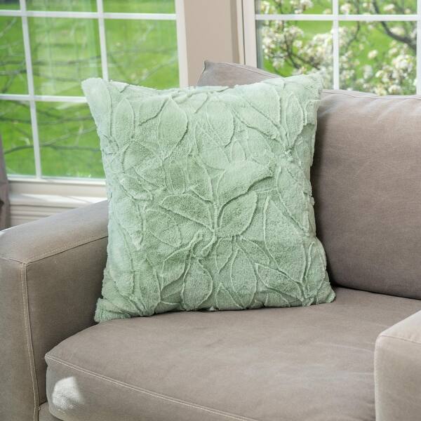 slide 2 of 5, HGTV Triple Jacquard Carved Faux Fur Pillow 22" x 22" - Quietude