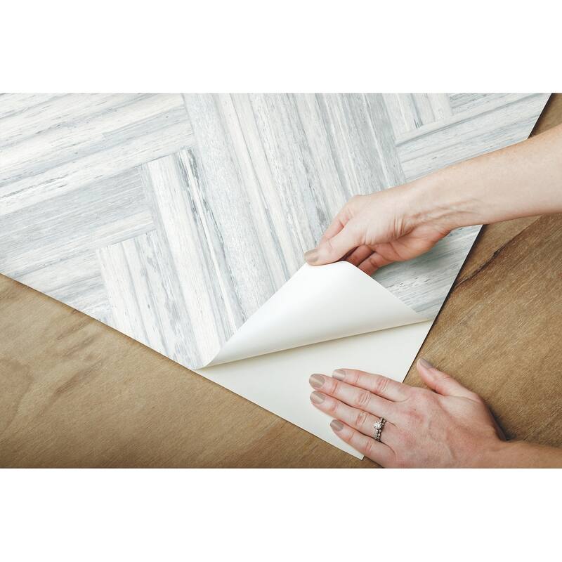 Blue Hermosa Herringbone Peel and Stick Wallpaper On Sale Bed Bath