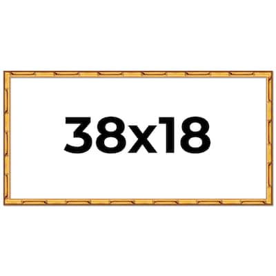 38x18 Frame Gold Bamboo Picture Frame Modern Photo Frame Includes UV Acrylic Shatter Guard Front Acid Free Foam Backing Board