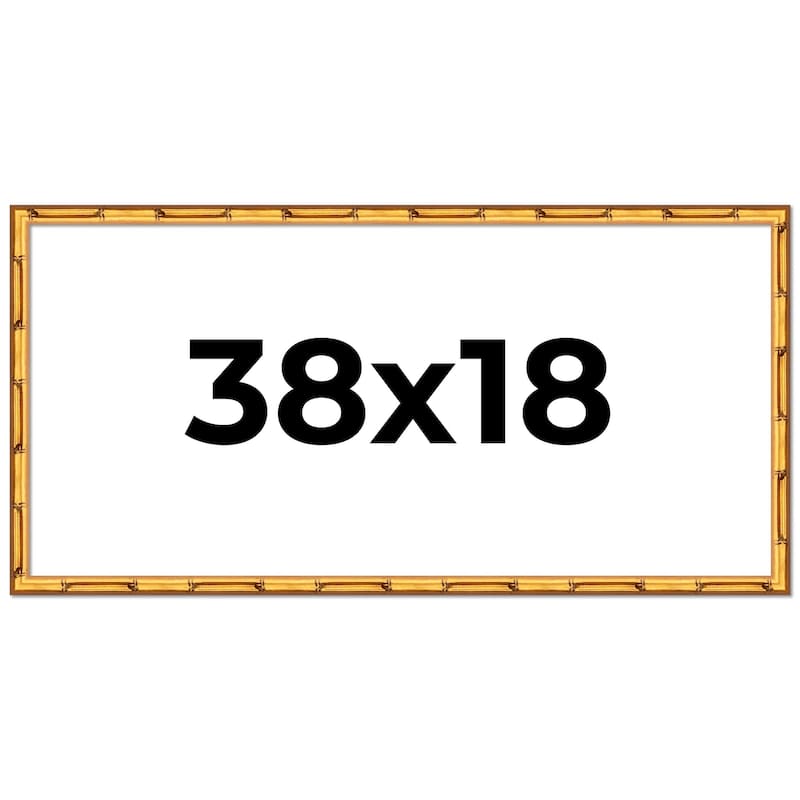 38x18 Frame Gold Bamboo Solid Wood Picture Frame | 1 Inch Moulding