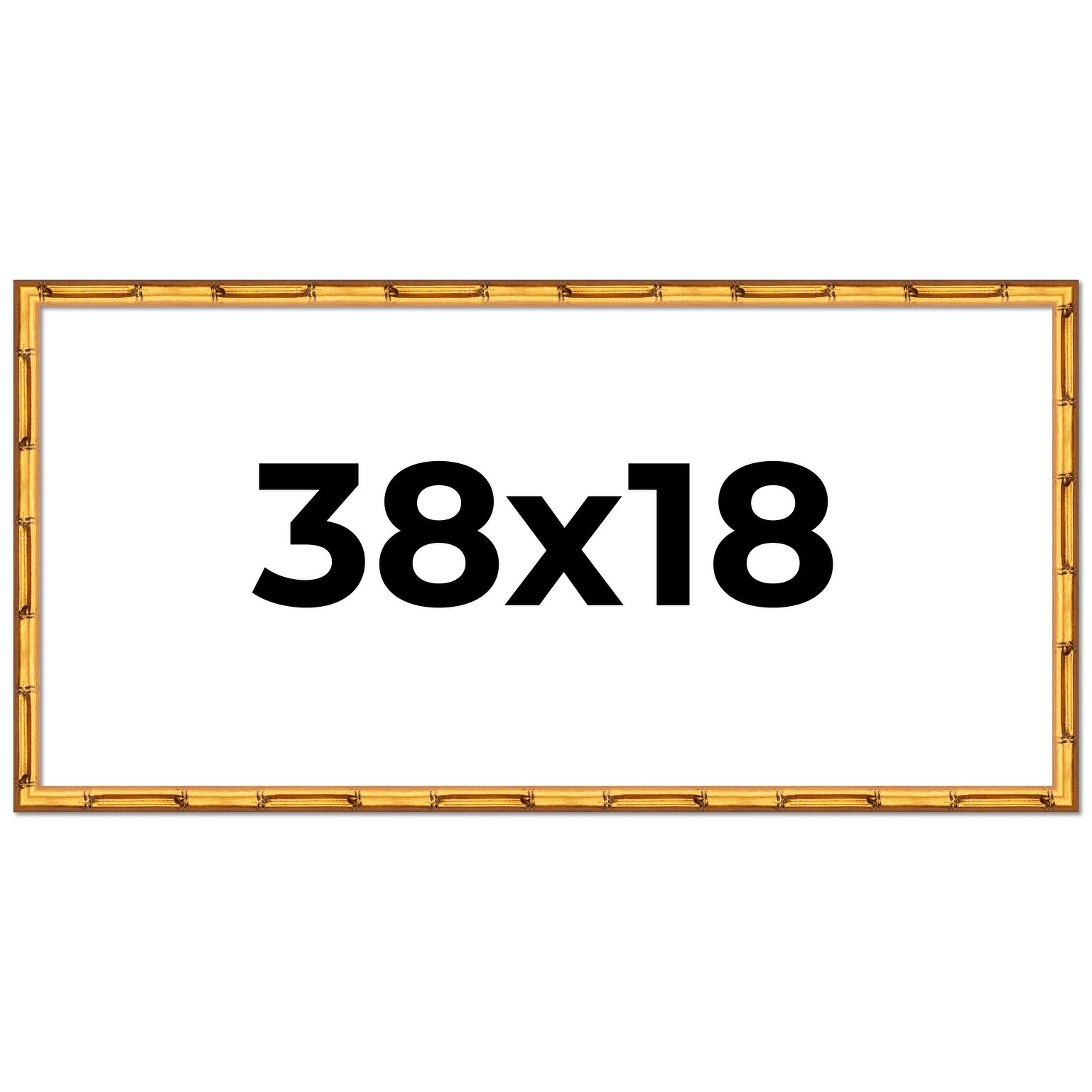 38x18 Frame Gold Bamboo Solid Wood Picture Frame | 1 Inch Moulding