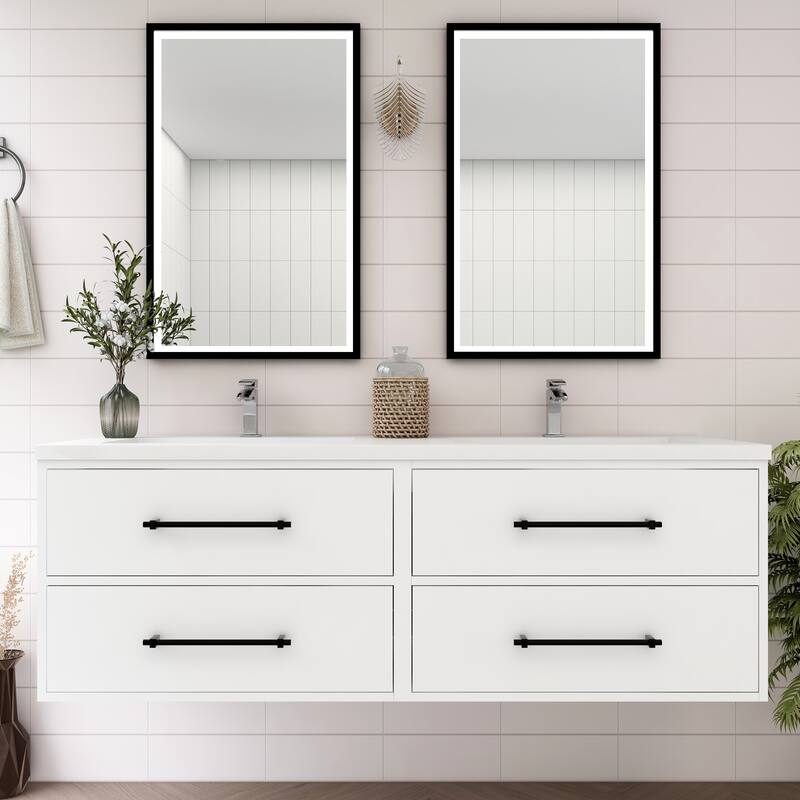 Victoria 48'' Floating Vanity with Double Reinforced Acrylic Sink - 47.5 - Glossy - Gloss White