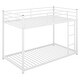 preview thumbnail 5 of 5, Twin over Twin Metal Bunk Bed, Low Bunk Bed with Ladder,White