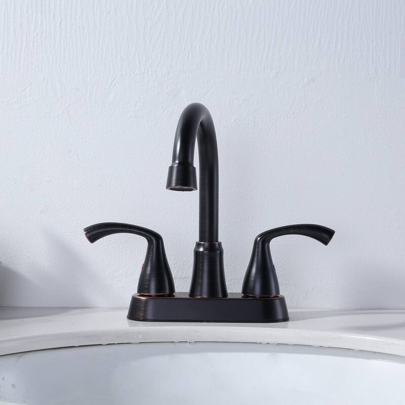 WOWOW 4 in. Centerset 2-Handles Deck Mount Bathroom Faucet