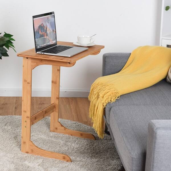 Shop Gymax Bamboo Sofa Table Laptop Desk Coffee Snack End Table