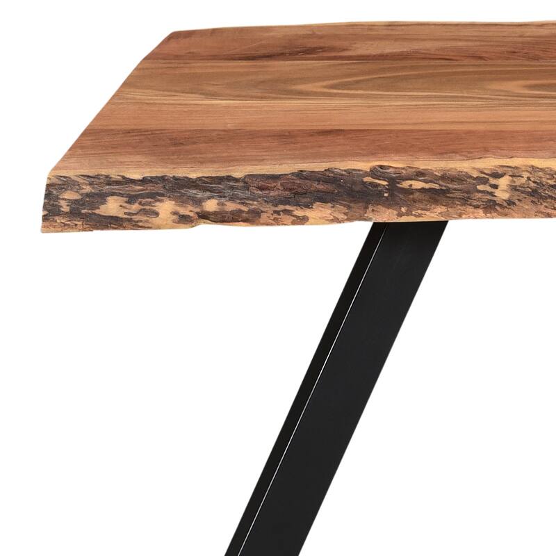 Rustic Industrial Solid Wood Coffee Table in Natural