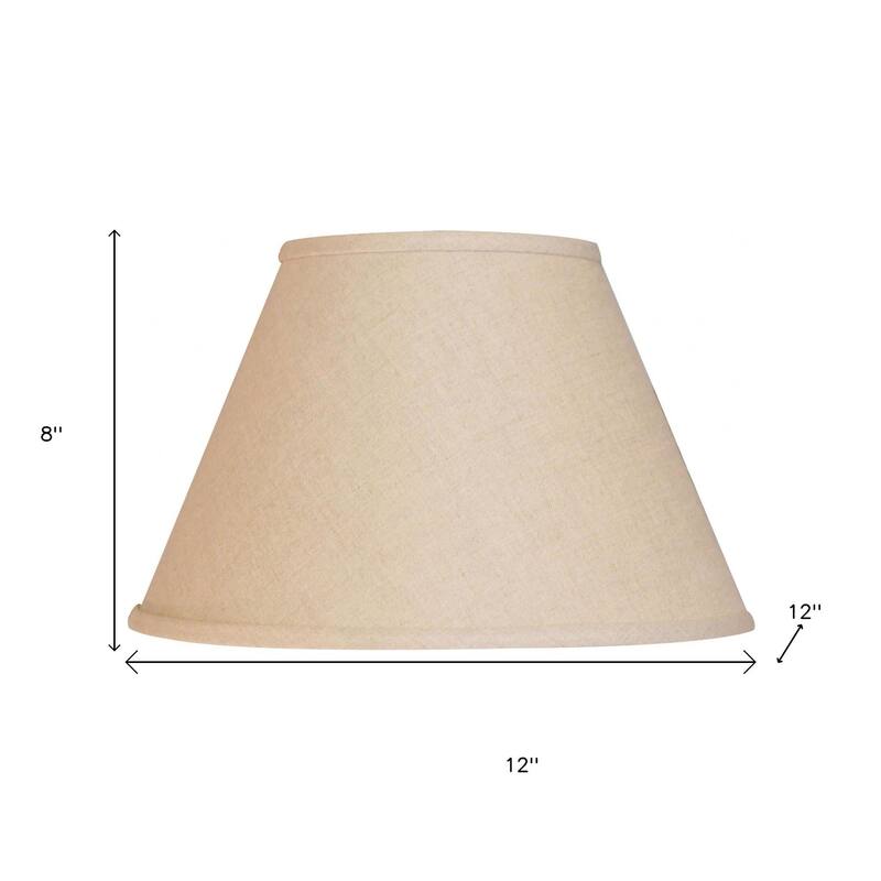 HomeRoots Dark Brown Linen Empire Lamp Shade - 12" L x 12" W x 8" H