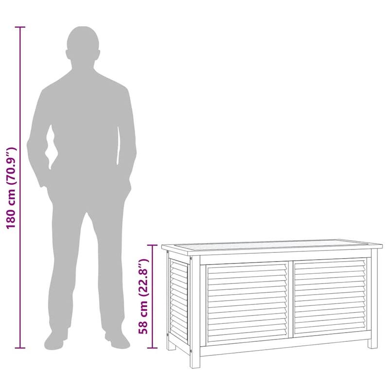 vidaXL Patio Storage Box Outdoor Cushion Storage with Bag Solid Wood Teak