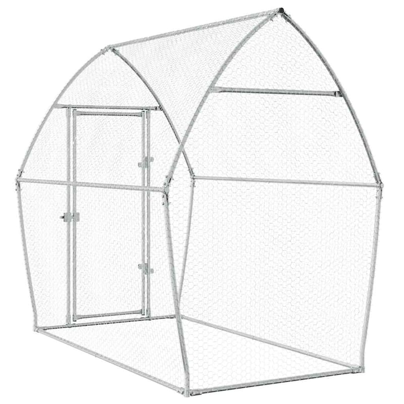 vidaXL Chicken Cage Silver 78.7"/157.5"x41.3"x71.7" Galvanized Steel