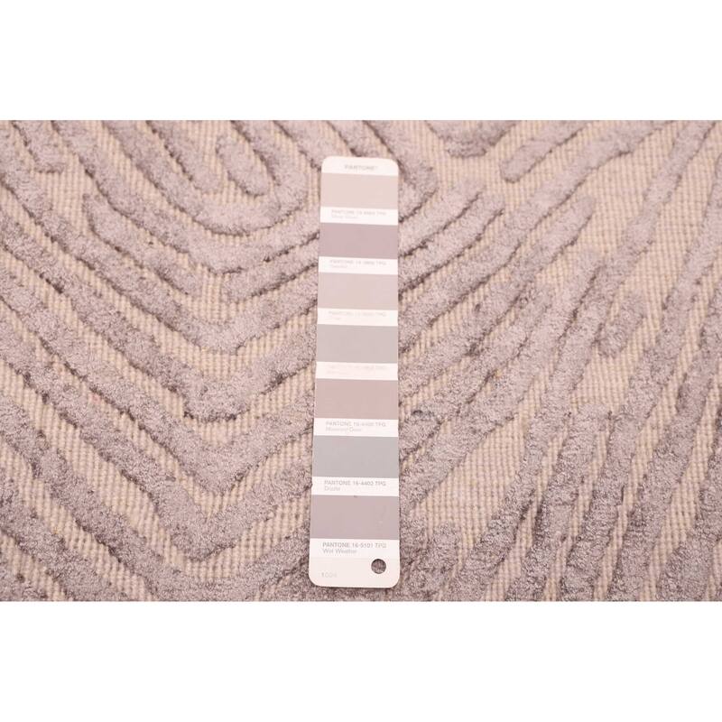 ECARPETGALLERY Hand Loomed Elysian Grey Viscose, Wool Rug - 6'8 x 10'0
