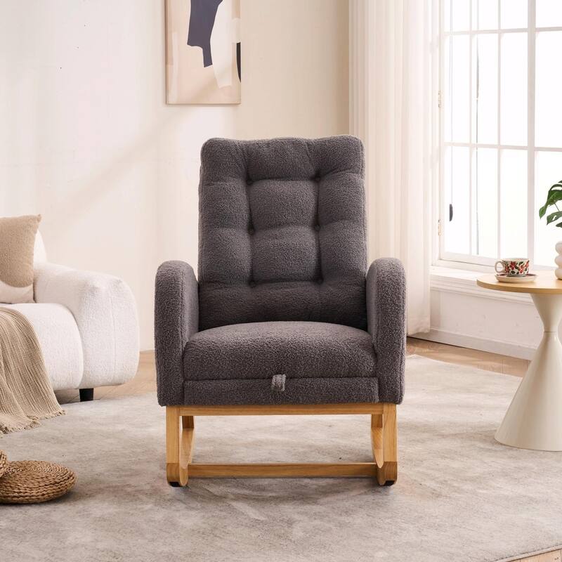 Nursery Rocking Chair - 39.76" Tall with Flip-Down Ottoman