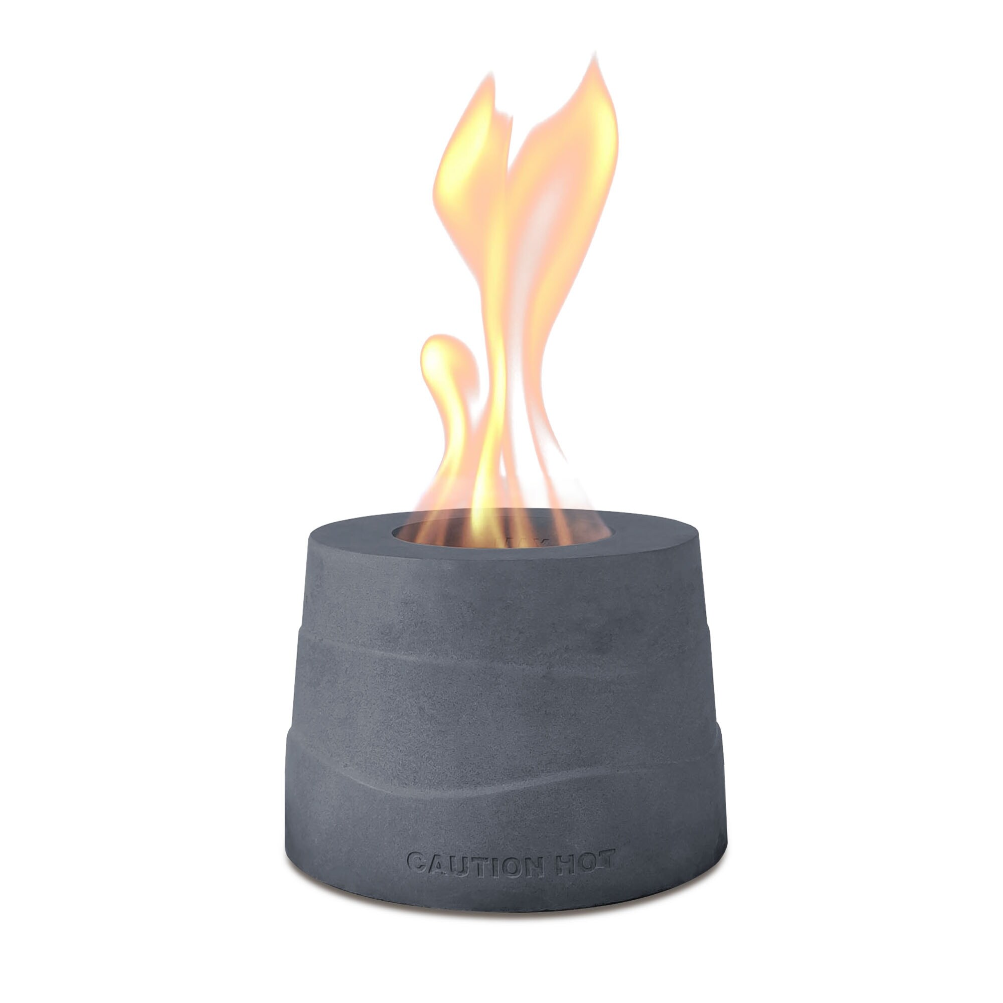 Kante 5.1 in. Small Cake Concrete Rubbing Alcohol Tabletop Fire Pit, Blue  Fire Glass and 7.2in. Base