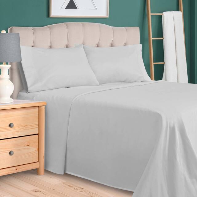 Miranda Haus 700 Thread Count Egyptian Cotton Solid Deep Pocket Sheet Set - Full - Chrome