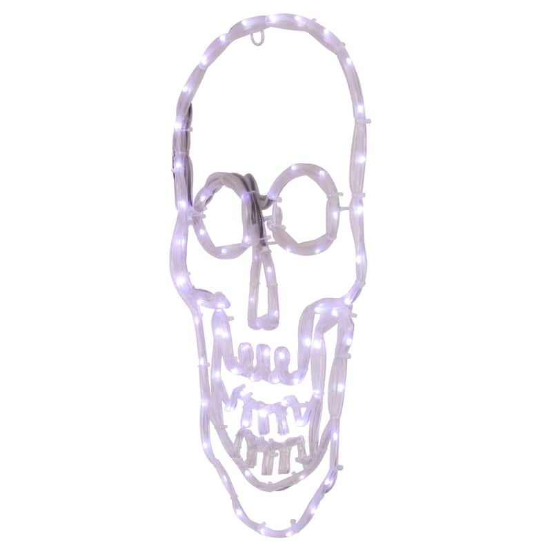 18" Lighted Skull Window Silhouette Halloween Decor