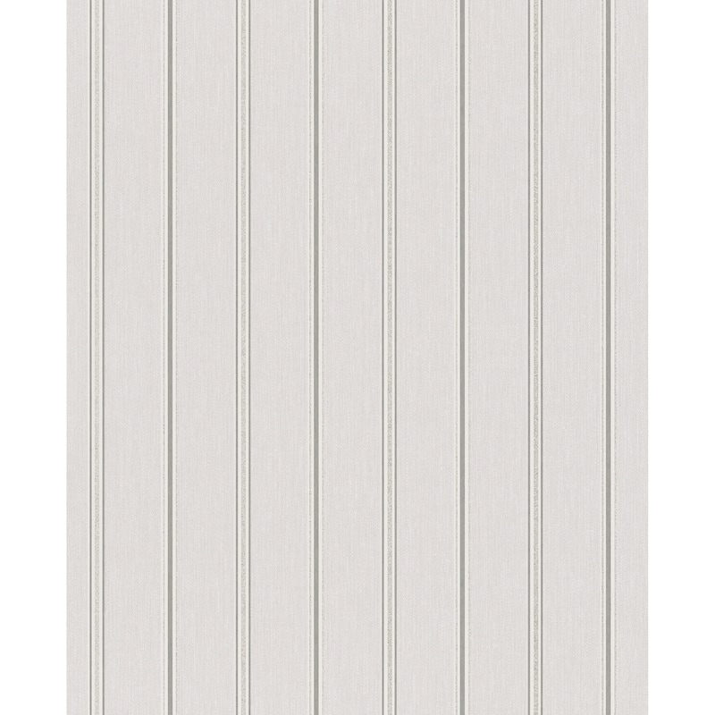 Galerie Wallcoverings Serene Collection Metallic Glitter Traditional Stripe Vinyl on Non-woven Wallpaper Roll - 33 feet x 21 inches - Grey