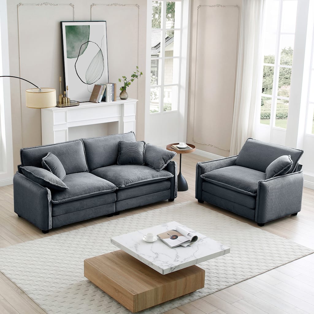 2+1Seater Flexible Combinations Sofa Set with Removable Armrests