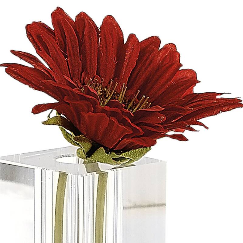 HomeRoots 7" Clear Bud Lead Free Crystal Table Vase