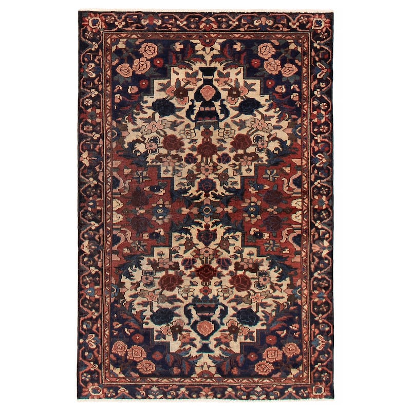 ECARPETGALLERY Hand-knotted Anatolian Vintage Red Wool Rug - 4'1 x 6'2 - Dark Red - 4'1 x 6'2