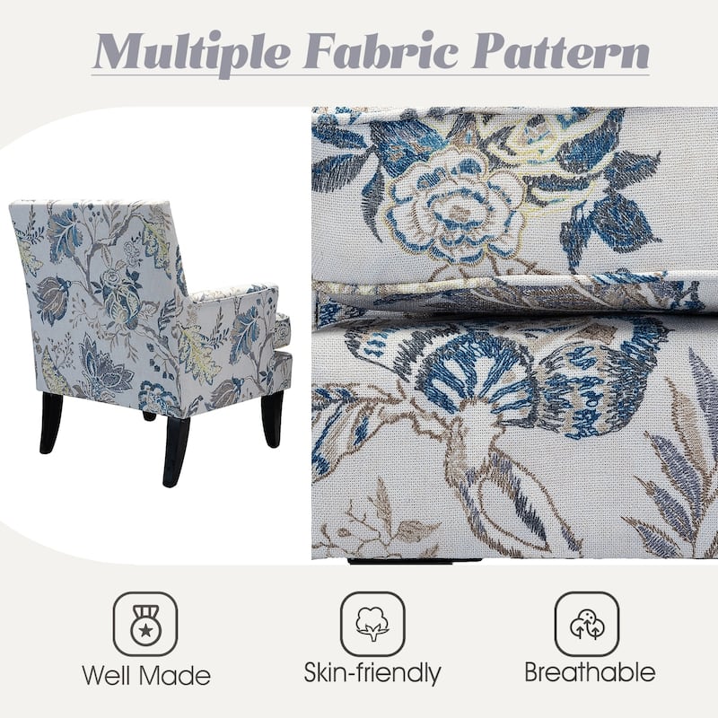 Akorda Classic Armchairs with Nailhead Trim and Solid Wood Legs Set of 2 by HULALA HOME