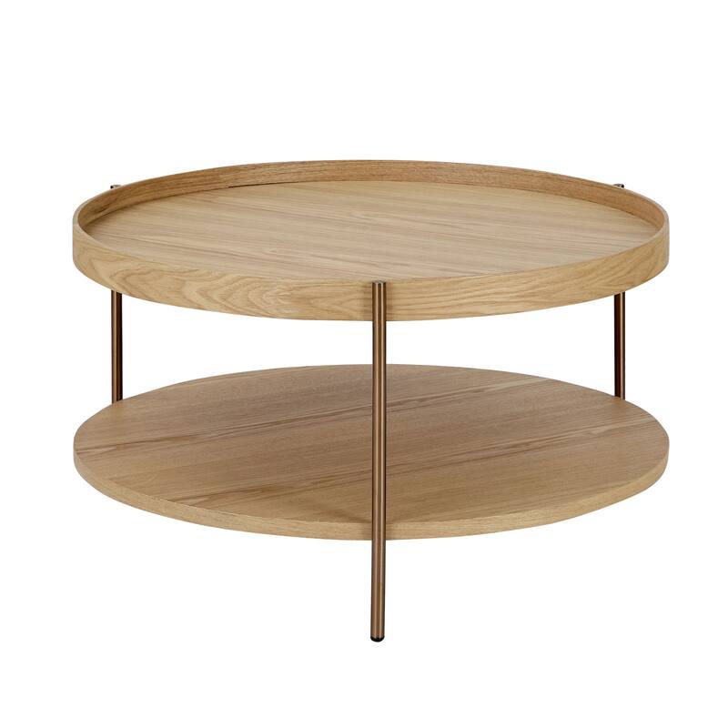 2-Piece 2 tier Round Coffee Table Set for Living Room,Easy Assembly Nesting Coffee Tables, End Side Tables for Bedroom Office