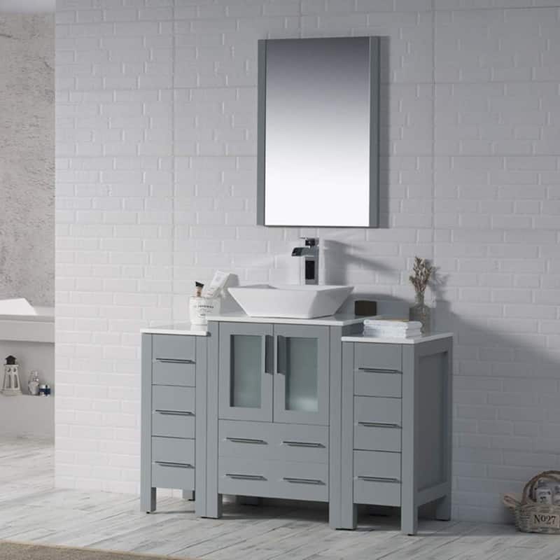 Blossom Sydney 48" Bathroom Vanity with Double Side Cabinets & Mirrors