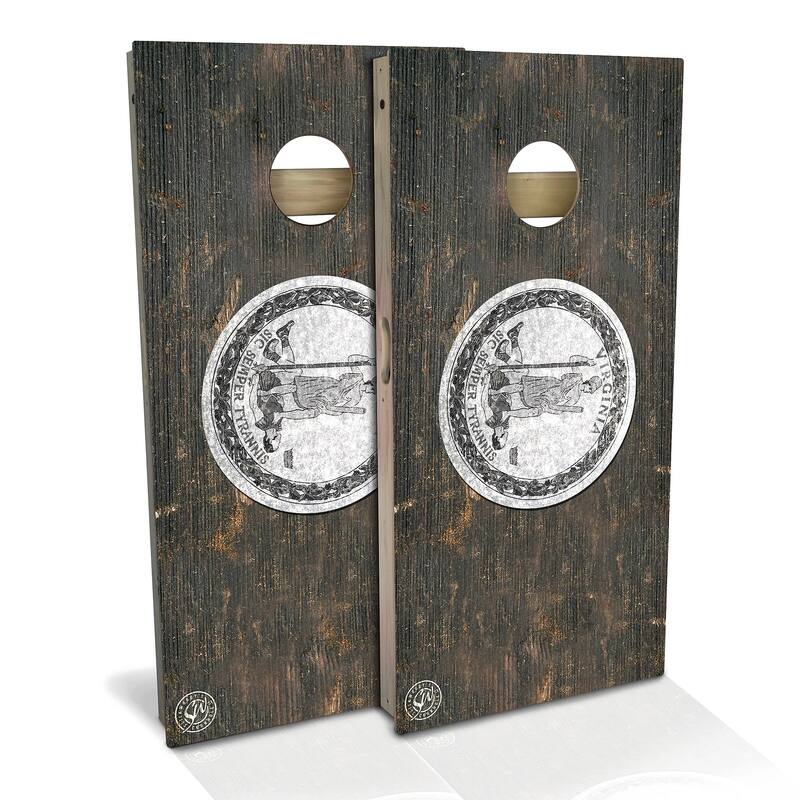 Virginia Flag Rustic Outdoor Cornhole Board Set - All-Weather 2x4 - NO Accessories