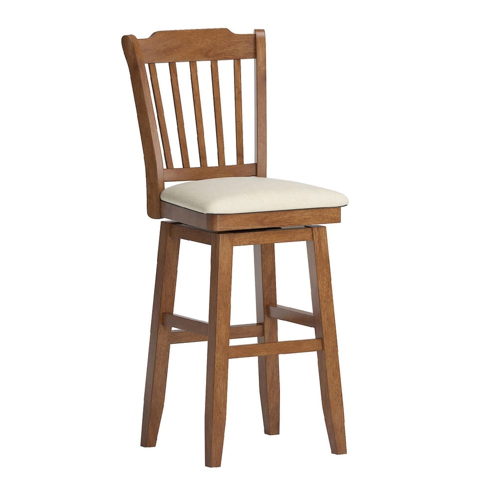 Eleanor Slat Back Wood Swivel Stool by iNSPIRE Q Classic