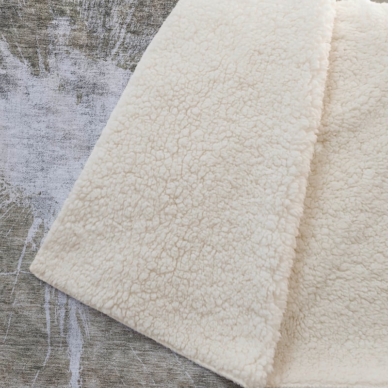 Premium Machine Washable Abstract Modern Sherpa Throw Blanket