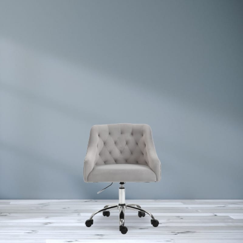 Grey office chair velvet cheap