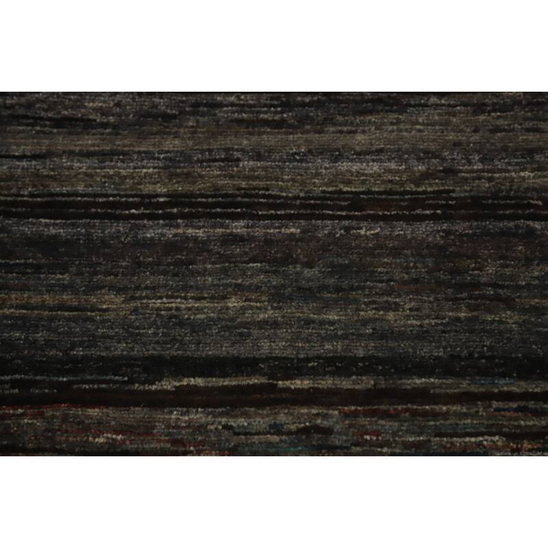 Vegetable Dye Wool Gabbeh Modern Area Rug Handmade Wool Carpet - 9' 7'' X 7' 11''