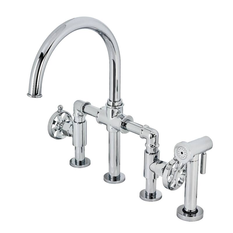 Kingston Brass KS233.RX Belknap 1.8 GPM Bridge Kitchen Faucet - Polished Chrome