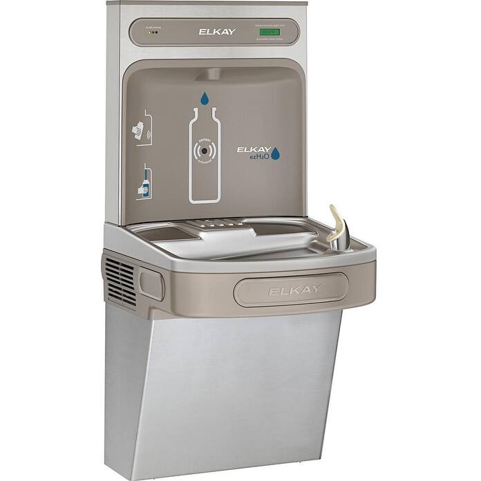Elkay EZH2O Wall Mounted Drinking Fountain and Hands Free Bottle - Stainless Steel