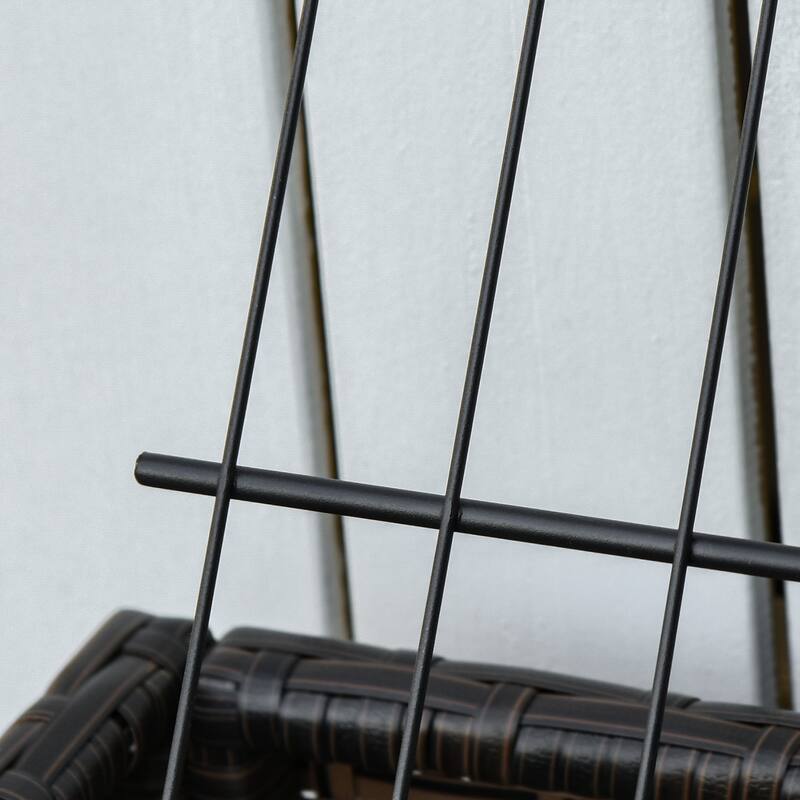 Outdoor Rattan Raised Planter Stand Shelf for Flowers Vegetables Herbs