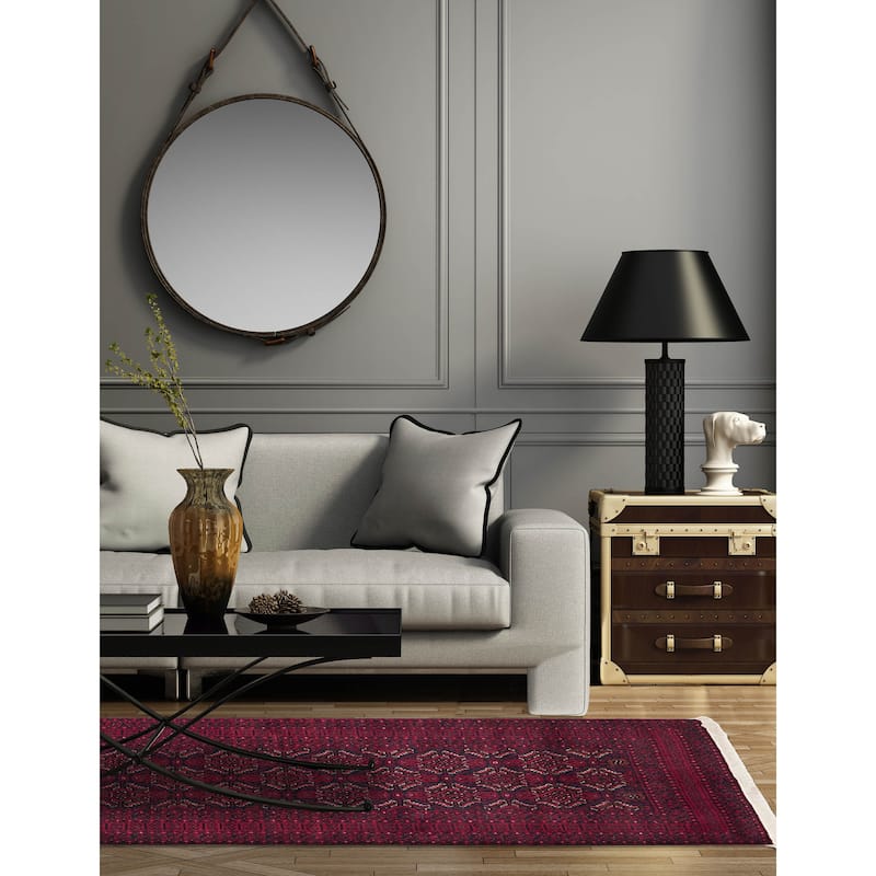 ECARPETGALLERY Hand-knotted Teimani Red Wool Rug - 3'7 x 6'4