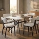 preview thumbnail 24 of 131, Elega Modern Sintered Stone Dining Table Modern Trestle Base Powder-Coated Steel Frame Kitchen Table - 47"-71"