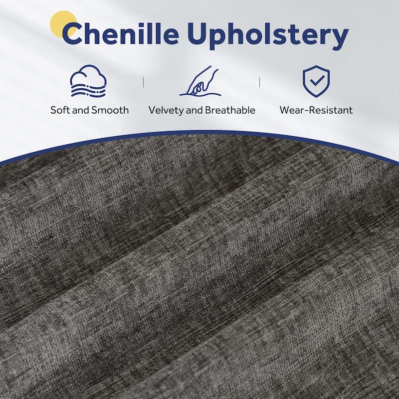 90" Chenille Upholstered 3-Seater Sofa Couch Sectional Sofa with Pillow Top Arms