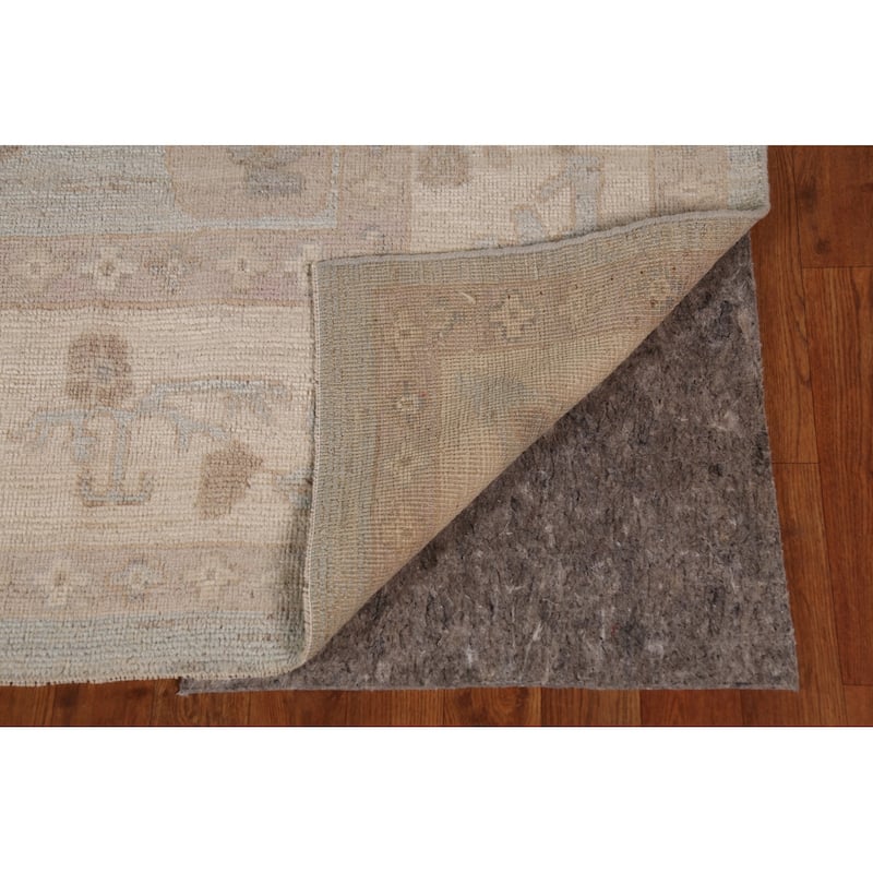 Grey Vegetable Dye Oushak Turkish Area Rug Hand-Knotted Wool Carpet - 8'10"x 11'8"