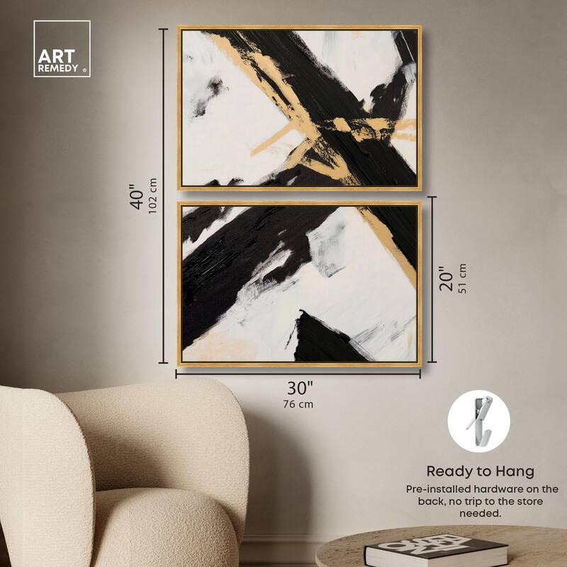Weight of Black III Canvas Set of 2 by Art Remedy