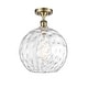 preview thumbnail 1 of 21, Innovations Lighting Athens Water Glass - 1 Light 12" Semi-Flush Mount Antique Brass/Clear Water Glass