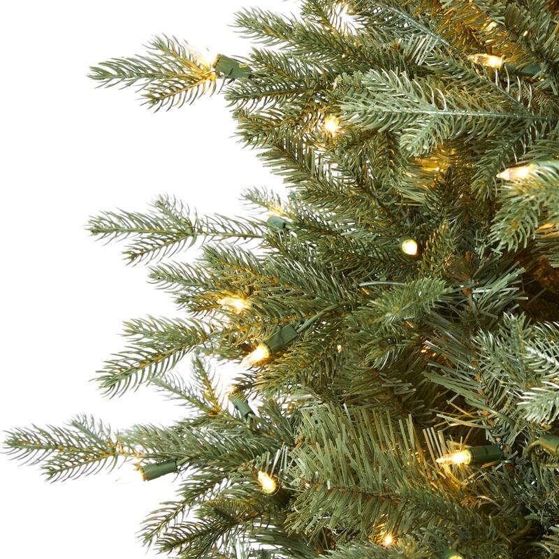 5ft. Spruce Artificial Christmas Tree with 300 Warm White Lights and 618 Bendable Branches - Bright Seasonal Touch
