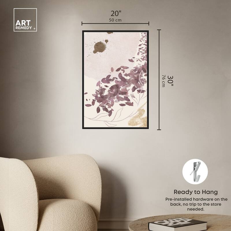 Art Remedy Golden Vineyards Framed Boho Abstract 1 Piece Canvas Wall Art