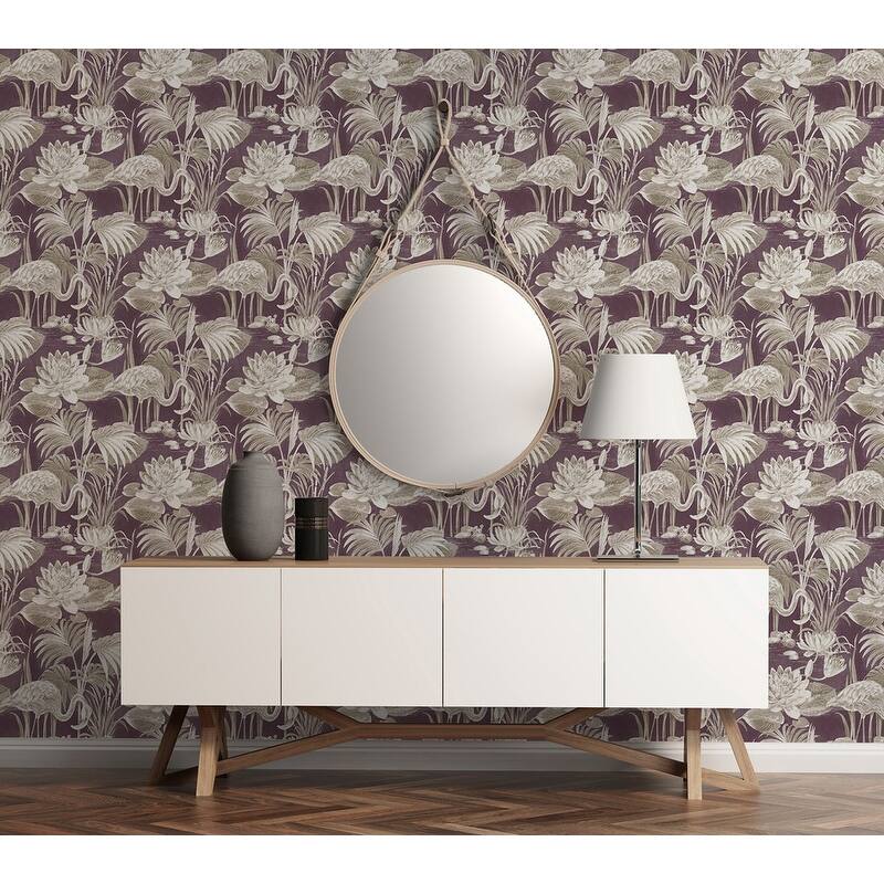Fine Decor Purple Flamingo Wallpaper
