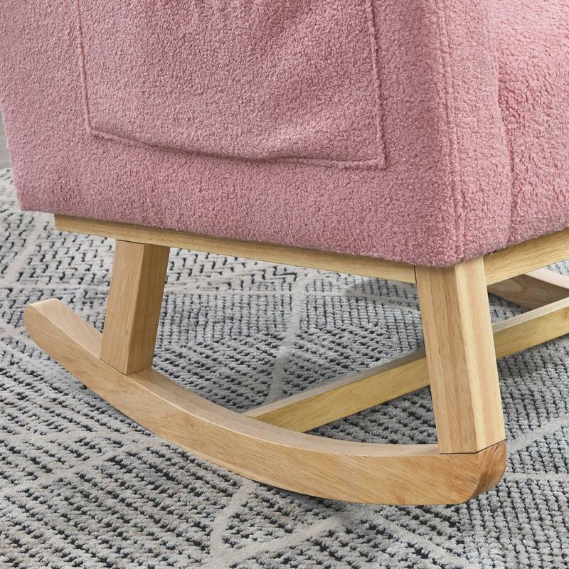 27.5 "W Modern Accent High Back Living Room Casual Armchair Rocker with One Lumbar Pillow