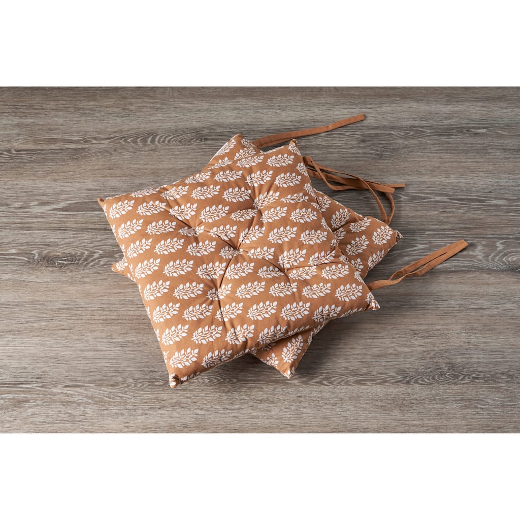 Sevita Tufted Botanical Chair Cushion (Set of 2) 17-Inch