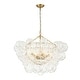 preview thumbnail 10 of 19, Brass Luxury Faceted Glass Globe Cluster Bubble Chandelier