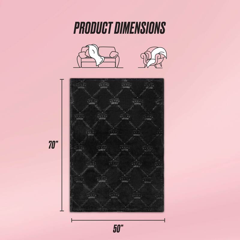 Juicy Couture Embossed Plush Throw Blanket