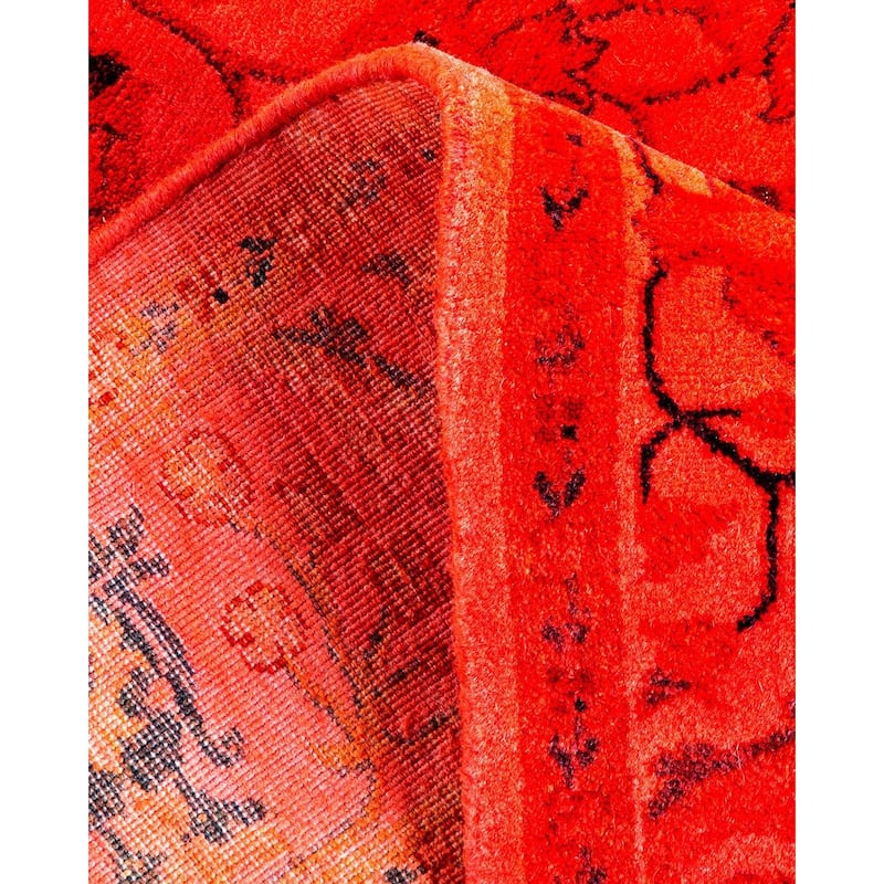 Overton Hand Knotted Wool Vintage Inspired Modern Contemporary Overdyed Pink Area Rug - 3' 4" x 5' 6"